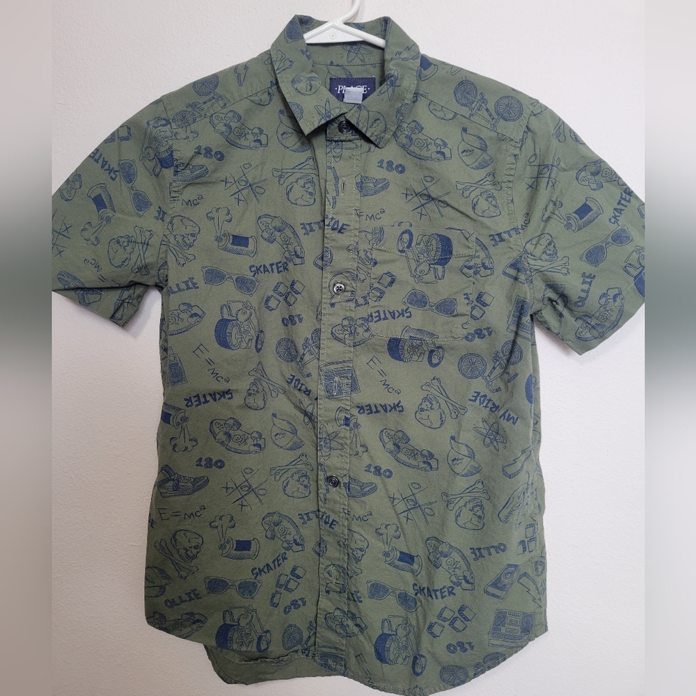 The Children's Place Green Skate Graphic Boys Shirt Size Large